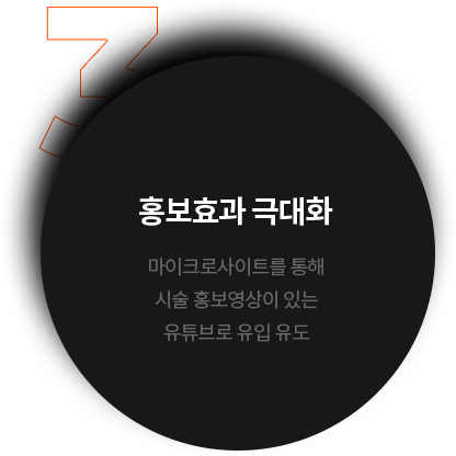 홍보효과 극대화 마이크로사이트를 통해 시술 홍보영상이 있는 유튜브로 유입 유도